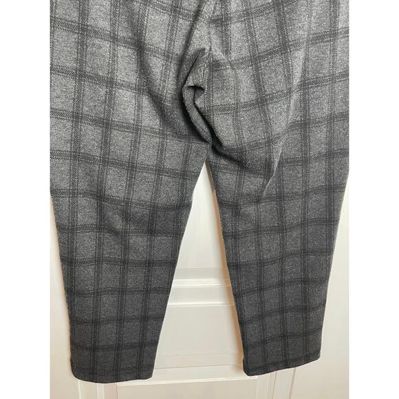 Loft Plaid Dress Pants Womens Petite Large Pull on Cropped Career Office Pants - Picture 6 of 12
